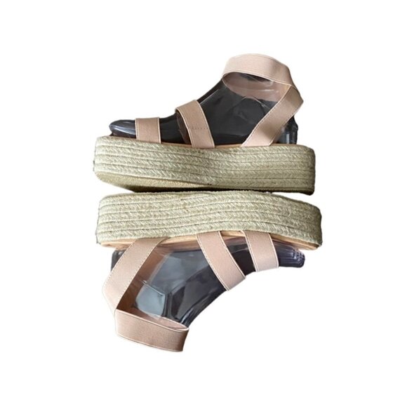 Lulu's Rayney Light Nude Espadrille Flatform Sandals 6.5 - Picture 7 of 8